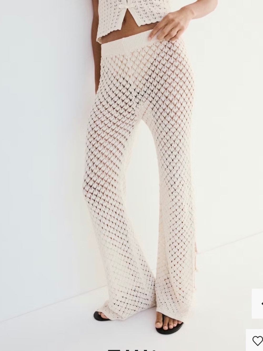 Mango open knit cardigan set